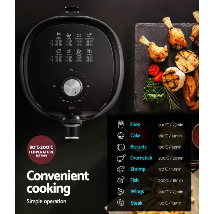 Devanti Air Fryer 2.5L Knob Fryers - Image 4