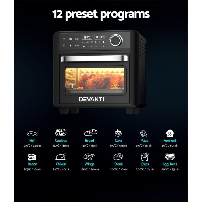 Devanti Air Fryer 15L LCD Fryers Oven - Image 4
