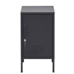 Artiss Bedside Table Metal Cabinet - Black - Image 3