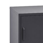 Artiss Bedside Table Metal Cabinet - Black - Image 5