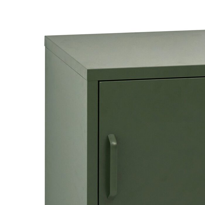 Artiss Bedside Table Metal Cabinet - Green - Image 5
