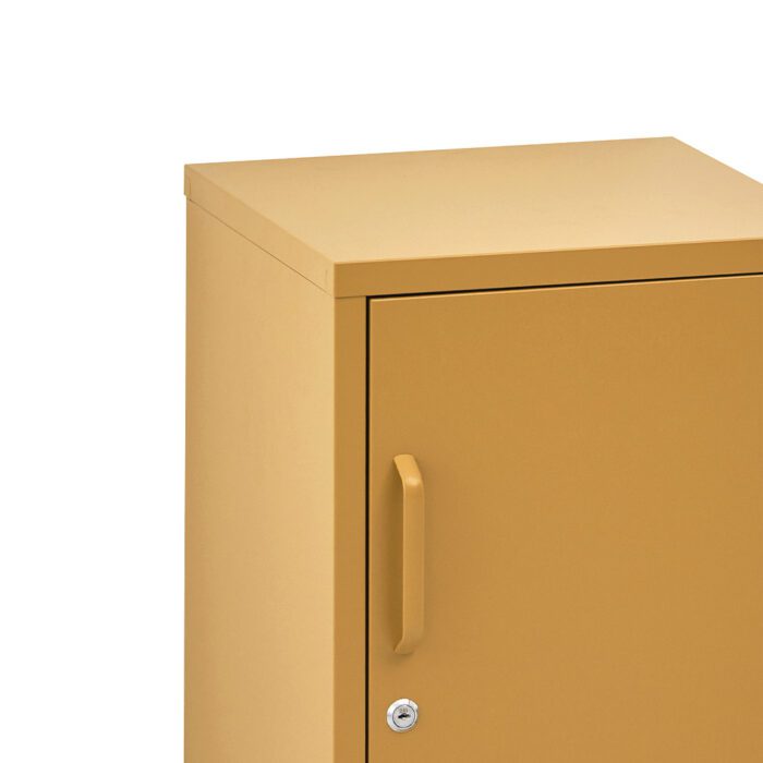 Artiss Bedside Table Metal Cabinet - Yellow - Image 5