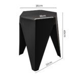 Artiss 2x Bar Stools Puzzle Plastic Foot Stool Black - Image 2