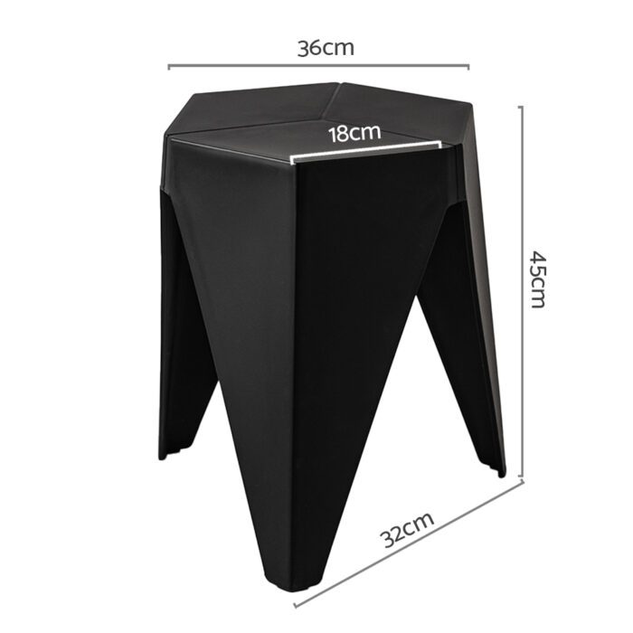 Artiss 2x Bar Stools Puzzle Plastic Foot Stool Black - Image 2