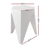 Artiss 4PC Puzzle Stool Bar Stools Stackable White - Image 2