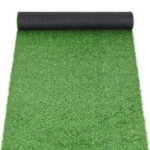 Prime Turf Artificial Grass Turf Rug Fake Grass 2 Rolls 15mm Height 50cm x 2m Indoor Outdoor Synthetic Grass Mat Carpet with Drainage Holes Plastic Plant