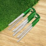 Prime Turf Artificial Grass Synthetic Pins 100pcs Turf Pegs Heavy Duty Weed Mat Stakes Landscape