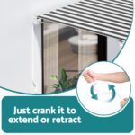 Instahut Retractable Folding Arm Awning Manual Sunshade 2.5Mx2M Grey White - Image 5