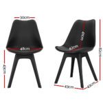 Artiss Dining Chairs Set of 4 Leather Plastic DSW Replica Black - Image 2