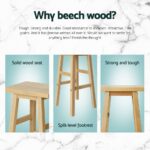 Artiss 4x Bar Stools Kitchen Chairs Wooden Nature - Image 4