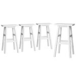 Artiss 4x Bar Stools Kitchen Chairs Wooden White