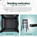 Artiss 4x Bar Stools Round Chairs Wooden Black - Image 6