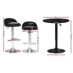 Artiss Bar Table and Stools Set Dining Desk Kitchen Chairs Cafe Pub - Image 2