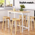 Artiss Bar Table and Stools Set Dining Desk Kitchen Chairs Cafe Pub - Image 5