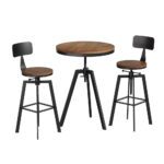 Artiss Bar Table and Stools Set Dining Desk Industrial Kitchen Chairs Cafe Pub