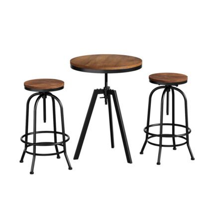Artiss Bar Table Stools Set Dining Desk Industrial Kitchen Chairs Cafe Pub