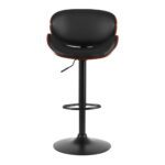 Artiss Bar Stools Kitchen Leather Barstools Swivel Gas Lift Vintage Chairs Black - Image 3