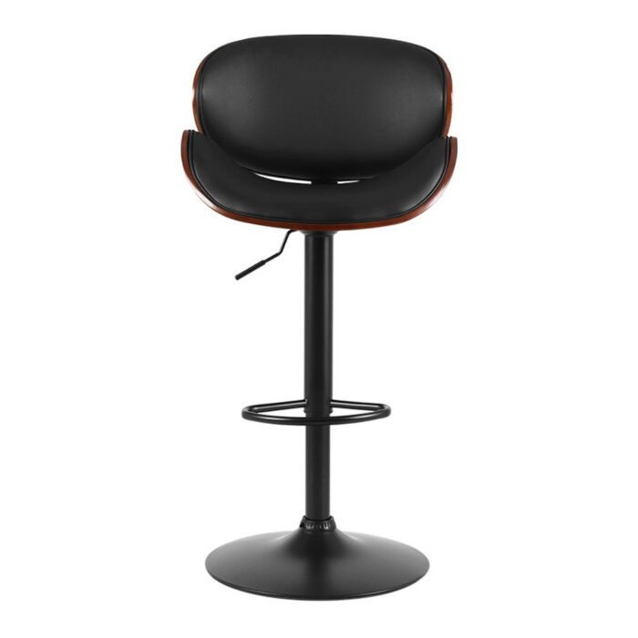 Artiss Bar Stools Kitchen Leather Barstools Swivel Gas Lift Vintage Chairs Black - Image 3
