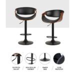 Artiss Bar Stools Gas Lift Leather w/Armrest - Image 4