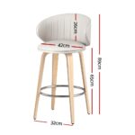 2x Artiss Bar Stools Dining Chairs Contoured Leather Wood Stool - Image 2
