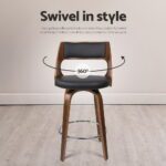 Artiss 4x Bar Stools Swivel Leather Chair 65cm - Image 5