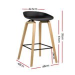 Artiss 2x Bar Stools Wooden - Image 2