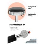 Artiss Set of 2 Backless PU Leather Bar Stools - Black and Chrome - Image 6