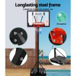 Everfit 2.6M Basketball Hoop Stand System Adjustable Portable Pro Kids Clear - Image 5