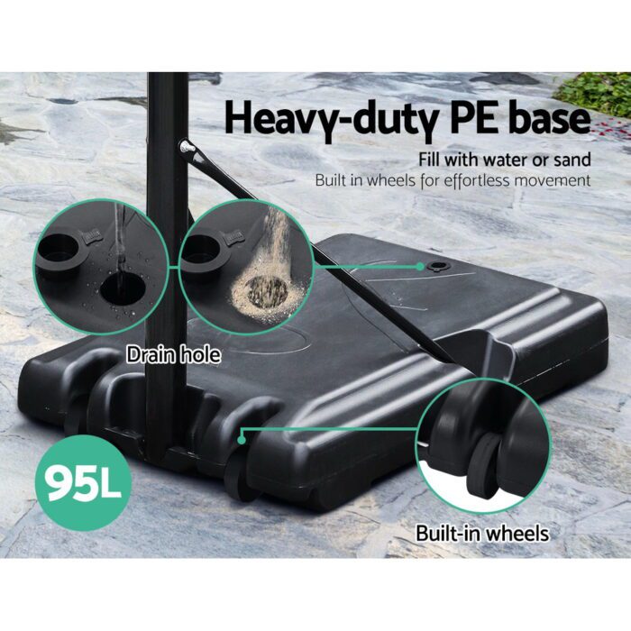 Everfit 2.6M Basketball Hoop Stand System Adjustable Portable Pro Kids Clear - Image 6