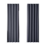 Artiss 2X Blockout Curtains Eyelet 180x213cm Charcoal