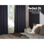Artiss 2X Blockout Curtains Eyelet 180x213cm Charcoal - Image 3