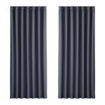 Artiss 2X Blockout Curtains Eyelet 240x230cm Charcoal