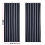 Artiss 2X Blockout Curtains Eyelet 240x230cm Charcoal - Image 2
