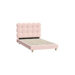 Oikiture Bed Frame King Single Tufted Bedhead Boucle Fabric Pink