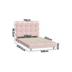 Oikiture Bed Frame King Single Tufted Bedhead Boucle Fabric Pink - Image 5