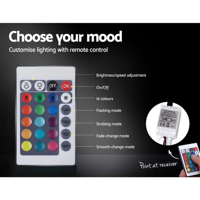 Artiss Bed Frame Double Size LED Gas Lift Grey COLE - Image 6