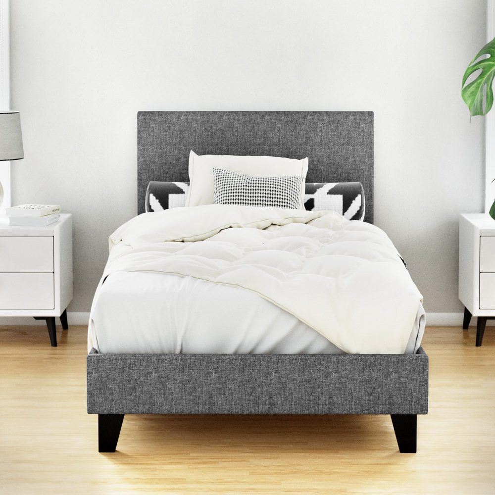 BFRAME-E-NEO-S-GY-AB-202502281430-00 Artiss Bed Frame Single Size Grey NEO - Image 1