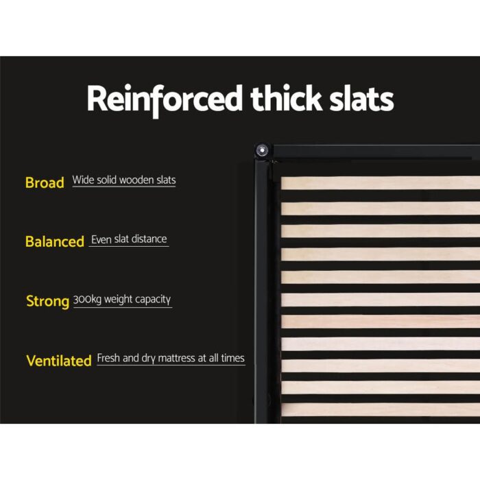 Artiss Bed Frame King Size Gas Lift Base Grey TOKI - Image 5