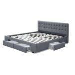 Artiss Bed Frame Queen Size with 4 Drawers Grey AVIO - Image 3