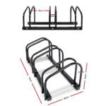 Weisshorn 3 Bike Stand Rack Bicycle Storage Floor Parking Holder Cycling Black - Image 2