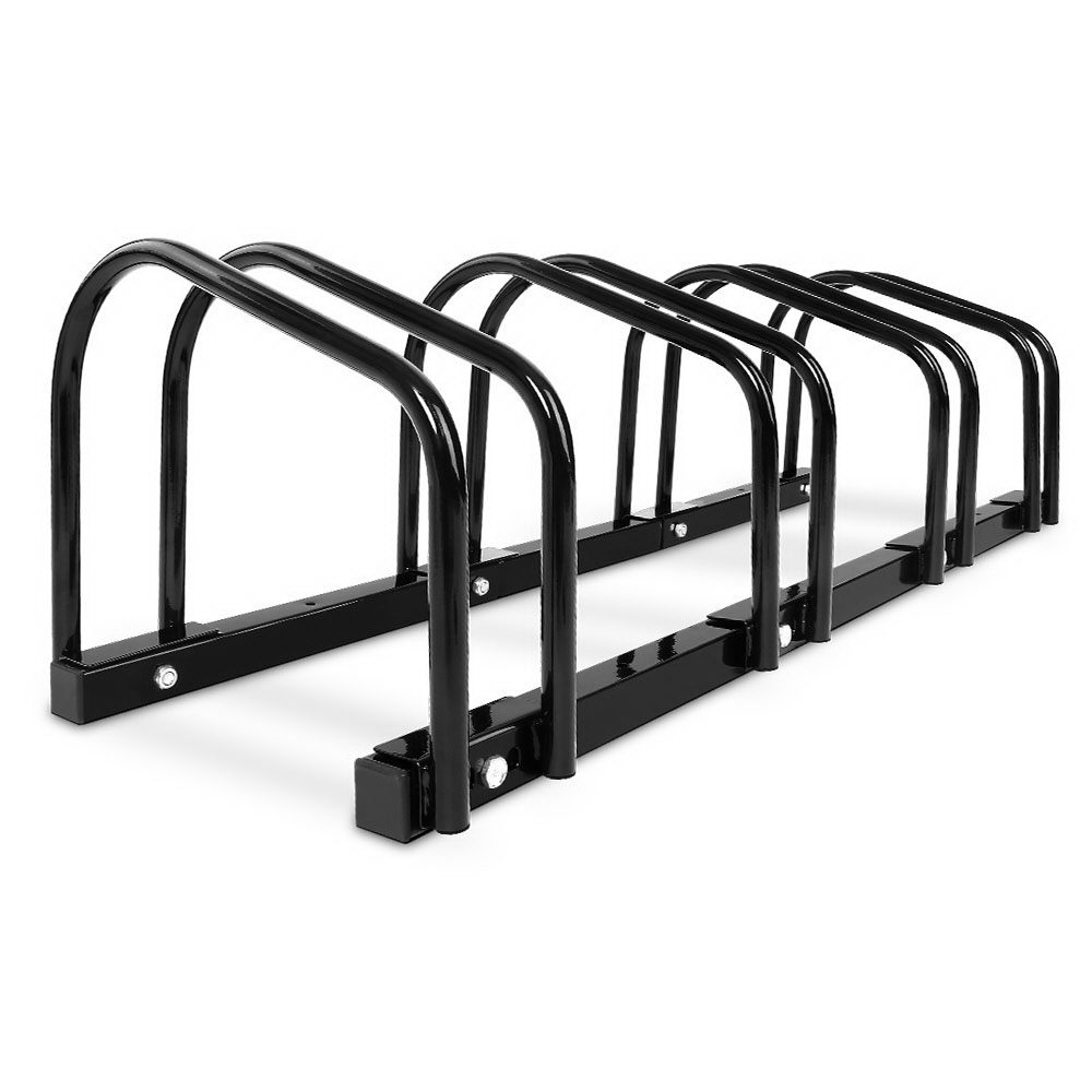 BIKE-4-BK-00 Weisshorn 4 Bike Stand Rack Bicycle Storage Floor Parking Holder Cycling Black - Image 1