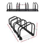 Weisshorn 4 Bike Stand Rack Bicycle Storage Floor Parking Holder Cycling Black - Image 2
