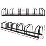 Weisshorn 6 Bike Stand Rack Bicycle Storage Floor Parking Holder Cycling Black - Image 2