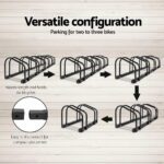 Weisshorn 6 Bike Stand Rack Bicycle Storage Floor Parking Holder Cycling Black - Image 4