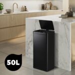 Oikiture 50L Motion Sensor Bin Automatic Rubbish Trash Can Black - Image 6