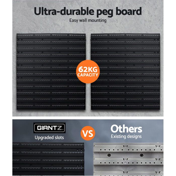 Giantz 54 Storage Bin Rack Wall Mounted Tools - Image 4