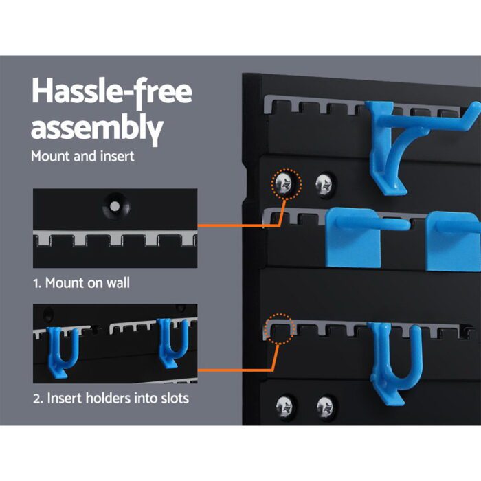 Giantz 54 Storage Bin Rack Wall Mounted Tools - Image 6