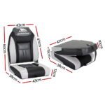 Seamanship 2X Folding Boat Seats Marine Seat Swivel High Back 12cm Padding Black - Image 2