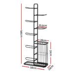 Everfit Ball Storage Rack Sports Equipment Organizer 7-Tier with Basket for Garage Gym Black - Image 2