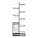 Everfit Ball Storage Rack Sports Equipment Organizer 7-Tier with Basket for Garage Gym Black - Image 3